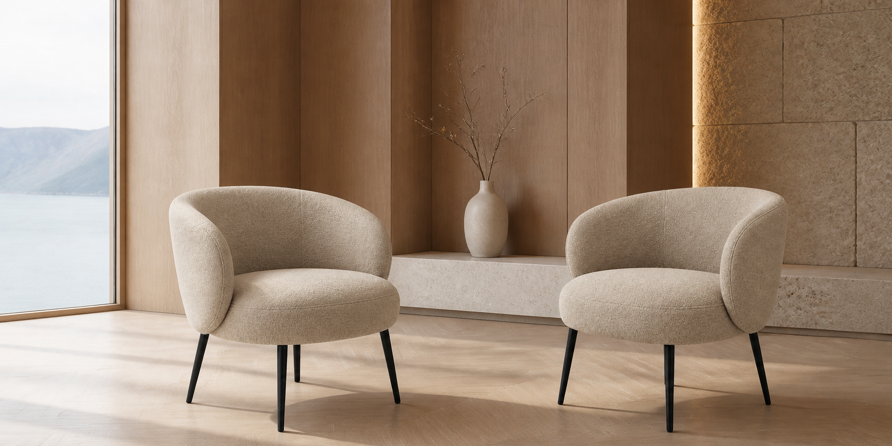 Website-banner med stole skabt med DAHMIT Create