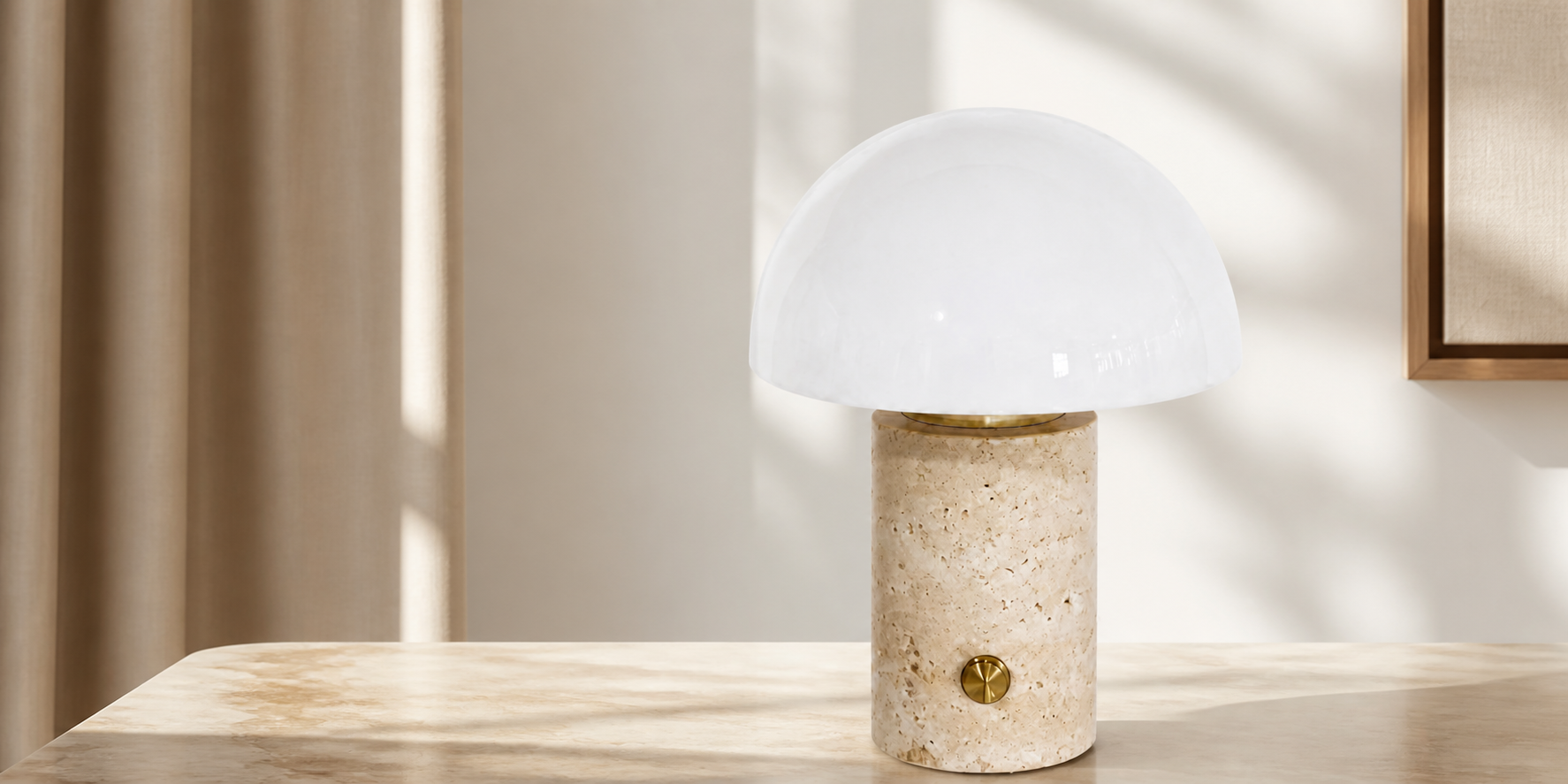 Website-banner med lampe skabt med DAHMIT Create